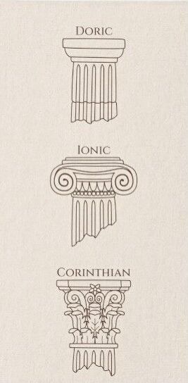 Greek Columns, Istoria Artei, Vintage Badge, Ancient Greek Art, Greek Tattoos, Roman Architecture, Architecture Drawing Art, Greek Art, Modern Logo Design