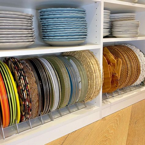 Organizing Serving Platters, Placemat Storage, Linen Organization, China Room, Charger Storage, China Closet, Classy Kitchen, Butler’s Pantry, Kitchen Necessities