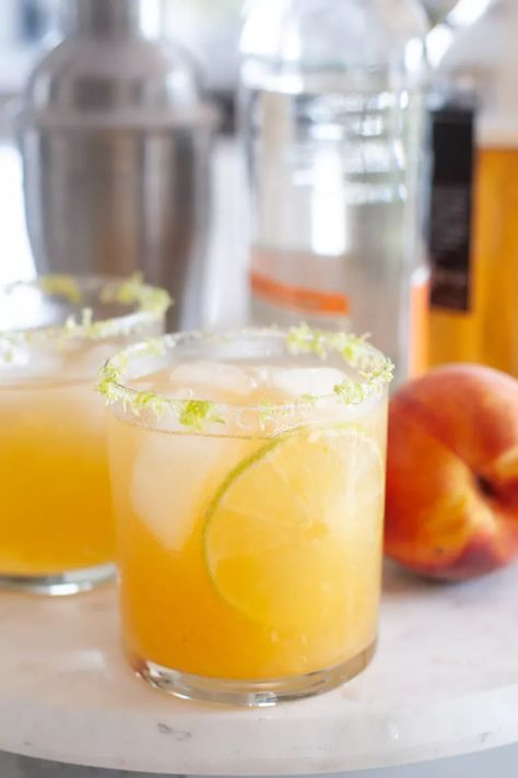 Peach Margarita Recipe Peach Schnapps Margarita, Peach Margarita Recipe, Peach Margarita Recipes, Cucumber Margarita, Classic Margarita Recipe, Peach Margarita, Alcohol Beverages, Hey Bartender, Frozen Margaritas