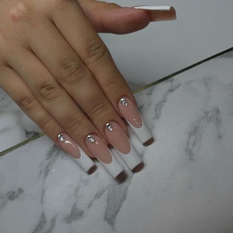 Pink Tip Nails, Punk Nails, Edgy Nails, Girly Acrylic Nails, French Tip Acrylic Nails, Classy Acrylic Nails, Soft Nails, Bling Acrylic Nails, Gem Nails