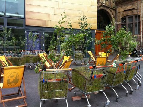 Urban Green Space, Mobile Garden, Seeds Of Change, Guerrilla Gardening, Urban Intervention, Urban Gardens, Shopping Carts, Urban Forest, Urban Agriculture