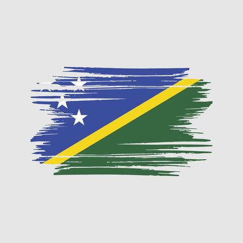 Solomon Islands Flag Brush Strokes. National Flag Solomon Islands Flag, Island Art, Solomon Islands, National Flag, Brush Strokes, Vector Art, Vector Free, Flag, For Free