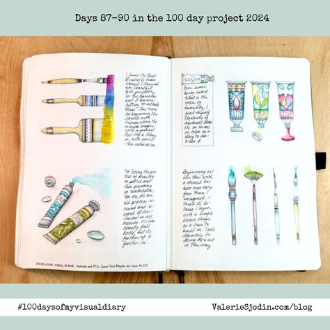 The 100 Day Project - Days 87-94 — Valerie Sjodin Pencil And Watercolor, Artist Workshop, Feather Mask, Paint Tubes, Large Stencils, Live Colorfully, Mechanical Pencils, 100th Day, Travelers Notebook