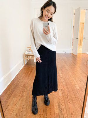 Check out this look I found on LIKEtoKNOW.it http://liketk.it/2Ym7w Download the LIKEtoKNOW.it app to see! Bash Paris / BA&SH Paris combat boots / Modern Citizen knit maxi skirt Maxi Skirt Combat Boots, Maxi Skirt With Boots, Skirt And Combat Boots Outfit, Skirt With Combat Boots, Combat Boot Outfit, Aritzia Skirt, Long Flowy Skirt, Knit Maxi Skirt, Skirts With Boots