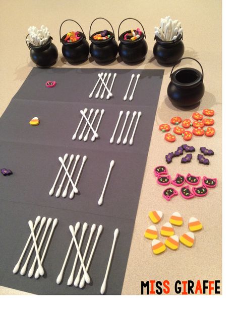 Miss Giraffe's Class: Halloween Math Ideas Halloween Maths, Fun Halloween Math, Halloween Math Centers, Mini Erasers, Math Station, Halloween Resources, October Ideas, October Activities, Tally Marks