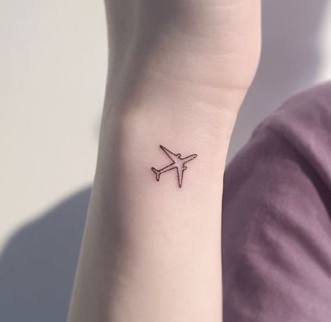 Simple Jet Tattoo, Cabin Crew Tattoo, Plane Outline Tattoo, Airline Tattoo, Fine Line Airplane Tattoo, Jet Plane Tattoo, Air Plane Tattoo, Small Plane Tattoo, Airplane Tattoo