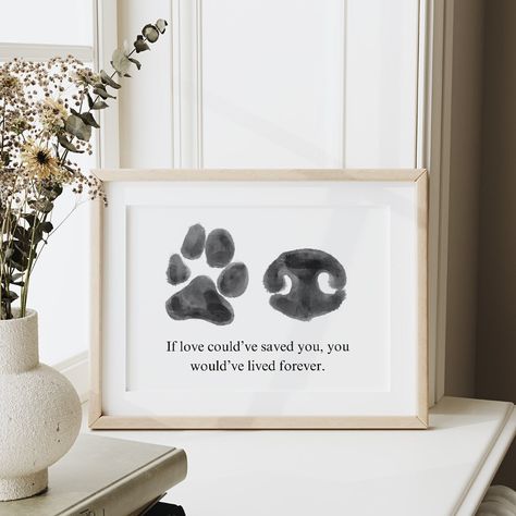 This is a new project I’ve been working on that’s now available!! I’ve always wanted a paw print of my doggy but knew he’d never let me make one , so I drew it 😅! I thought this would be perfect for pet loss and to just show off your doggy’s paw and wet nose! I purposely made this very minimalist so it’ll fit in anywhere! The text is editable and ALL I NEED is a photo of your dog’s paw & nose to make it!! . . . #petloss #petlosssupport #petkeepsake #dogloss #dogmemorial #doglover🐶 #souldog #... Dog Paws Painting, Dog Paw Art, Dog Paw Print Art, Paw Print Art, Ideas Cuadros, Paw Painting, Paw Art, Pet Keepsake, Eyeliner Styles