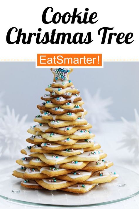 Christmas Cookies: Cookie Christmas Tree - mittel - A recipe idea by EAT SMARTER | Baking, pastry, Cookie, cookie, Cookie, Christmas Cookie, European, North America, winter, Christmas, Christmas pastry, Christmas Cookie, Dessert, confection, dessert #christmascookie #recipes Star Cookie Christmas Tree, Cookie Tree Christmas, Christmas Cookie Tree, Cookie Christmas Tree, Pastry Christmas, Christmas Pastry, Star Sugar Cookies, Cookie Tree, Pastry Cookie