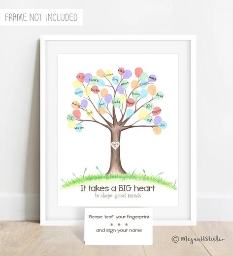 Baby Shower Fingerprint, Tree Jungle, Thumbprint Tree, Sweet As A Peach, Fingerprint Guestbook, Peach Baby Shower, Bee Gender Reveal, Fingerprint Art, Fingerprint Tree