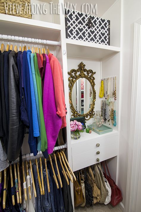 Custom Closet Shelving, Glam Closet, Closet Vanity, Beautiful Closets, Small Closets, Dream Closets, Small Closet, Closet Shelves, Closet Makeover