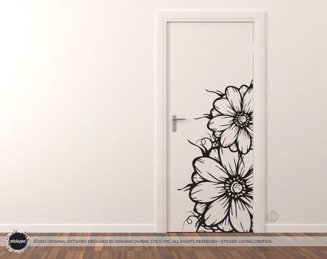 Door Art Bedroom, Painted Bedroom Doors, Trendy Door, Creative Wall Painting, Art Door, Diy Wall Painting, Door Art, Deco Studio, Wall Painting Decor