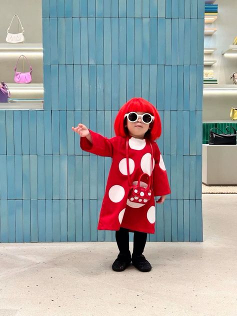 Yayoi Kusama Halloween Costume, Yayoi Kusama Costume, Kusama Yayoi, Boo Party, Epic Halloween Costumes, Circus Characters, Baby Costume, Creative Costumes, Toddler Halloween