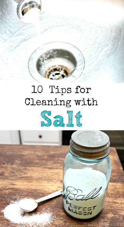 10 Great Cleaning Tricks for Cleaning With Salt! Cleaning Tricks, Homemade Cleaning Products, Natural Cleaners, Household Cleaning Tips, Diy Cleaners, Cleaning Recipes, Cleaners Homemade, Green Cleaning, Diy Household