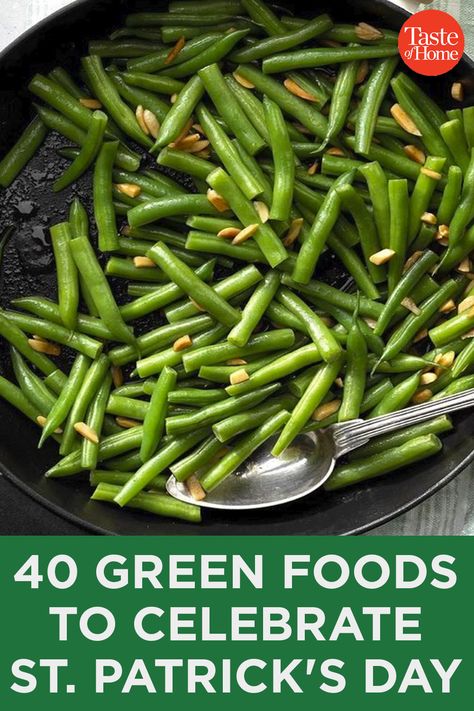 40 Green Foods to Celebrate St. Patrick's Day Vegetable Side Dishes For Thanksgiving, Dishes For Thanksgiving Dinner, Side Dishes For Thanksgiving Dinner, Green Food Ideas, Food Ideas For Breakfast, Side Dishes For Thanksgiving, Dishes For Thanksgiving, Rice Crispy Bars, Slow Roasted Turkey