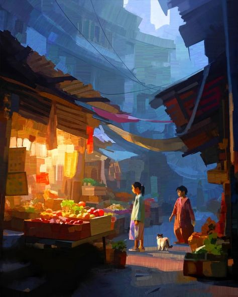 21 Challenge, Artificial Lighting, Color Script, Looking For Work, 수채화 그림, Ap Art, Color Studies, Visual Development, Environment Concept Art