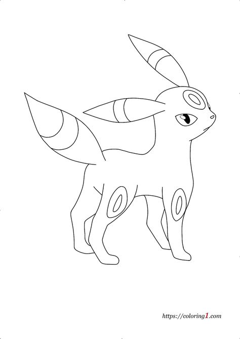 Pokemon Eevee Evolutions - Umbreon Coloring Pages - 2 Free Coloring Sheets (2021) Umbreon Coloring Page, Eevee Coloring Pages, Pokémon Colouring, Pokemon Club, Colouring Sheets For Adults, Pikachu Coloring Page, Pokemon Umbreon, Pokemon Eevee Evolutions, Pokemon Halloween