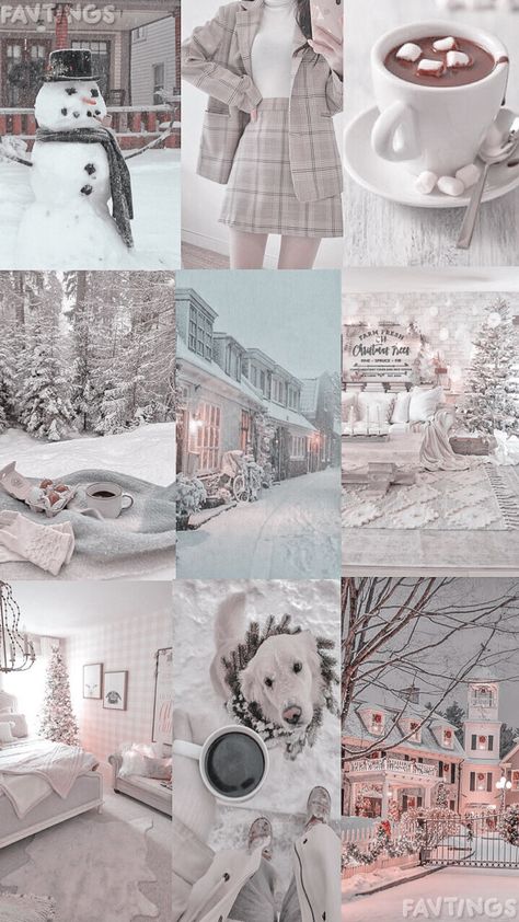 Winter Astethic Wallpapers, Novogodisnje Pozadine Za Telefon, December Astethic, Preppy Astethic, Winter Astethic, Christmas Collages, Winter Collage, Aesthetic Dp, January Wallpaper