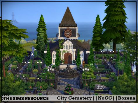 The Sims Resource - City Cemetery Sims 4 Cemetery, Park Grill, City Dog, Save File, Jungle Adventure, High School Years, Sims 1, Building Ideas, Maxis Match