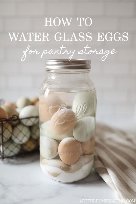 Learn how to water glass eggs whenever you have extra eggs! Water glassing eggs is an easy way to preserve them for long-term storage.