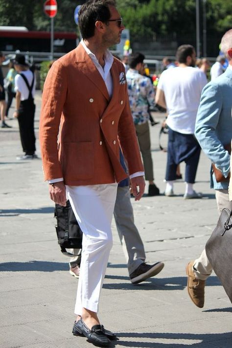 3c3755316e6f73284b76fb9e9eb793c0 Rakish Style, Blazer Outfits Men, Orange Blazer, Dad Fashion, Dapper Gentleman, Mens Fashion Blog, Sports Coat, Custom Suit, Mens Fashion Casual Outfits