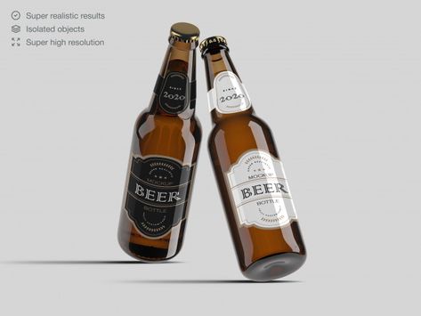 Realistic beer bottle label mockup templ... | Premium Psd #Freepik #psd #logo Beer Botle, Glass Signage, Alcohol Bottle Mockup, Water Bottle Mockup Free Psd, Summer Glasses, Retro Beer Label, Vintage Beer Bottle, Sweet Cafe, Label Mockup