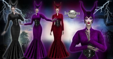 Sorcera Set: Dress and Helmet [#ts4_adult_hat] [#ts4_adult_fullbody] [#ts4_bacc_dragon] [#ts4_bacc_human] Maleficent Sims 4 Cc, Costume Sims 4 Cc, Galinda Costume, Sims Disney, Sims 4 Controls, 4 Characters, Evil Witch, Sims Ideas, Sims 4 Characters