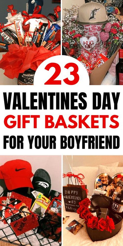 Surprise your special someone with a thoughtful DIY Valentine's Basket for Him. Whether he's into sports, gym, or just a romantic at heart, these unique and budget-friendly ideas are sure to make his day extra special. Men’s Valentines Basket, Bae Baskets For Him, Valentine’s Day Basket For Him, Men Valentine's Gift Baskets, Valentines Basket For Him, Diy Valentine's Gift Baskets, Valentines Baskets For Him, Beer Bouquet, Valentines Gift For Boyfriend Baskets