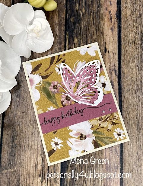 Personally Yours: Happy Birthday with Stampin' Up! Wildly Flowering DSP Wildly Flowering Dsp Stampin Up Cards, Stampin Up Wildly Flowering Dsp, Stampin Up Unbounded Beauty Dsp, Wildly Flowering Stampin Up Cards, Delightfully Eclectic Dsp, Stampin Up Card, Simple Birthday Cards, Craft Fair Displays, Birthday Sentiments