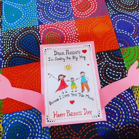 Parent Day Card Handmade Card Greeting Cards For Parents Day, Parents Day Greeting Card Ideas, Happy Parents Day Card, Parents Day Card, Parents Day Cards, Card Making Competition, Pollution Poster, Anniversary Cards Handmade, Bond Paper Design