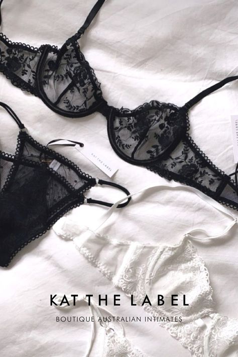 Designed to lace you with confidence, Kat the Label intimates are fiercely feminine and will ignite your sensuality. With a strong focus on unique design, style and comfort, you won't want to take these pieces off! Kat The Label, Lace Lingerie Outfit, Comfortable Lingerie, Lacey Lingerie, Fiercely Feminine, Underwire Bras, Australian Boutique, Black Lace Lingerie, Cute Pajama Sets