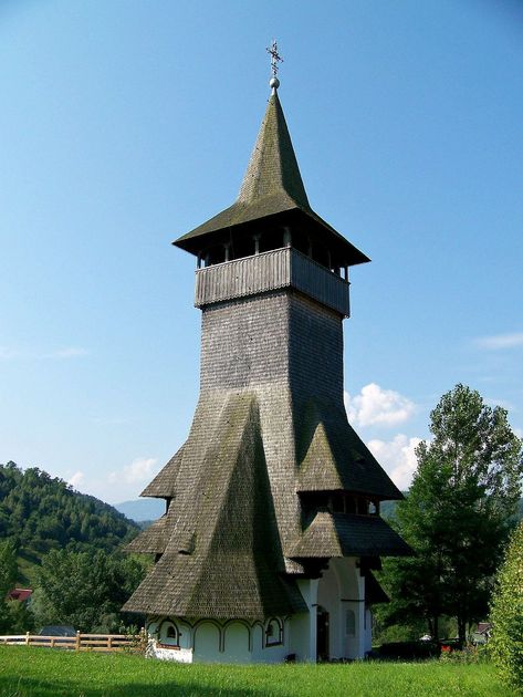 Wooden church in Maramures Nordic Architecture, Wooden Church, Sci Fi Architecture, Invisible Cities, Temple Ruins, Romania Travel, Beautiful Churches, Unusual Buildings, Sacred Architecture