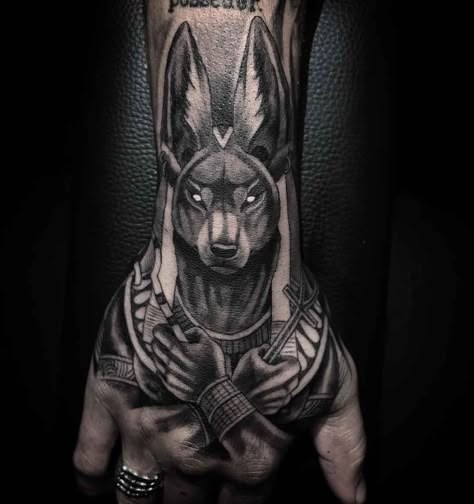 anubis tattoo on hand Tattoo Anubis, Herren Hand Tattoos, Egyptian Tattoo Sleeve, Anubis Tattoo, Egypt Tattoo, Men Tattoos, Cat Tattoos, Egyptian Tattoo, Latest Tattoos