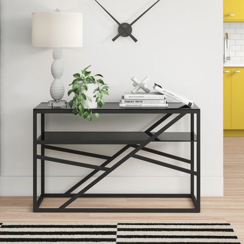 Zipcode Design Raheem Console Table | Wayfair.ca Steel Console Table, Contemporary Console, Elegant Console Table, Console Table Design, Glass Console Table, Entryway Console Table, Modern Console Tables, Wayfair Furniture, Modern Console