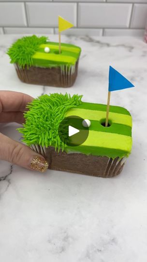 Bake Chocolate Cake, Golf Themed Cakes, Green Buttercream, Chocolate Cake Batter, Golf Cookies, Hobbit Food, Mini Loaf Cakes, Offset Spatula, Piping Tip