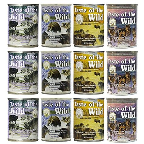 Taste of the Wild Grain-Free Canned Dog Food Variety Pack - Wetlands, Pacific Stream, High Prairie, and Sierra Mountain Pack of 12, 13.2 ounce cans by Taste of the Wild ~~~ To have more info could be found at the image url. (This is an affiliate link and I receive a commission for the sales) Best Puppy Food, Food Variety, Grain Free Diet, Chicken And Brown Rice, Toy Dog Breeds, Chicken For Dogs, Wild Dog, Canned Dog Food, Dog Food Brands