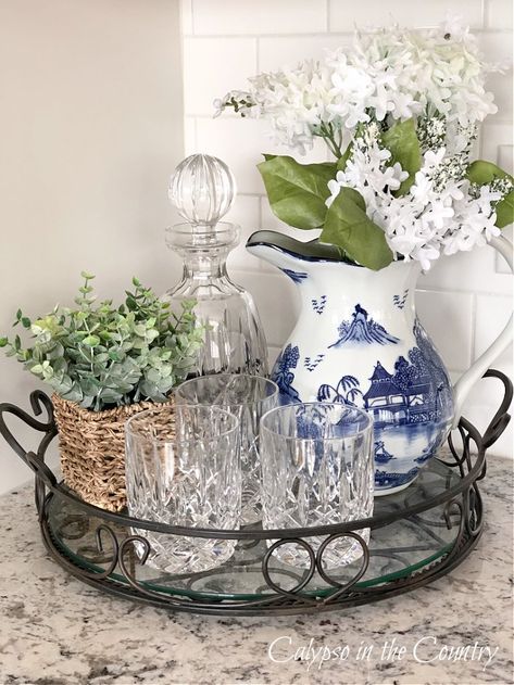 Decorating With Blue And White, Decorating With Blue, Blue And White Decor, Spring Decorating Ideas, Porcelain Pitcher, Spring Decorating, Ideas For Decorating, Decorating Inspiration, Blue Decor