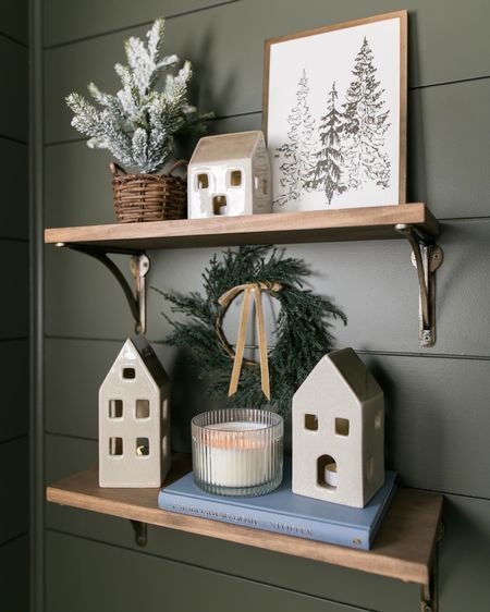 Winter Shelf Decor, After Christmas Winter Decor, January Decor, Dwelling Place, Christmas Home Decor Ideas, Living Room Christmas, Brick Arch, Cozy Christmas Decor, Neutral Christmas Decor