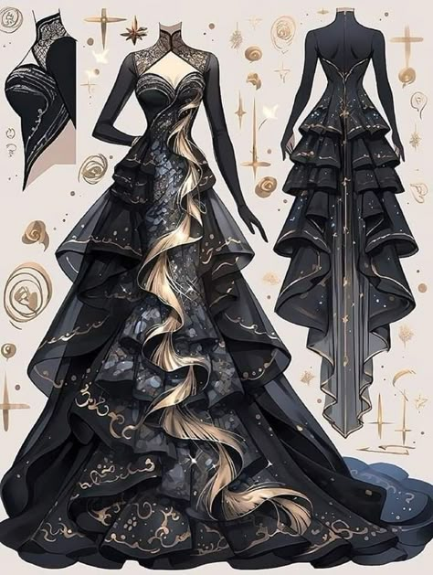 Cosplay Outfits Female, Dreamy Gowns, Sports Fit, Dress Design Drawing, Old Fashion Dresses, Fashion Drawing Dresses, Fantasy Dresses, Dress Design Sketches, Fashion Illustration Dresses