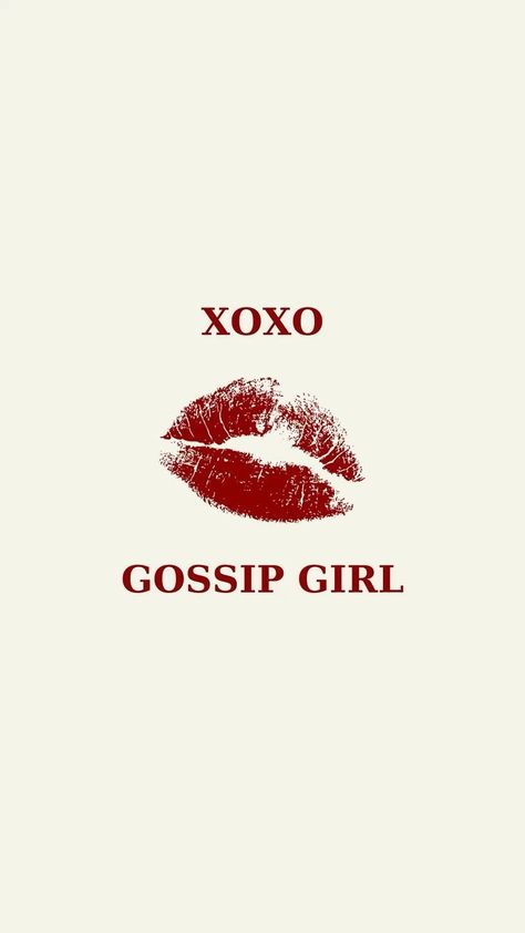 Red Wallpaper With Quotes, Gossip Girl Poster Aesthetic, Xoxo Gossip Girl Wallpaper, Quotes Red Aesthetic, Gossip Girl Logo, Gossip Girl Aesthetic Wallpaper, Xoxo Wallpapers, Blair Waldorf Wallpaper, Vintage Widgets