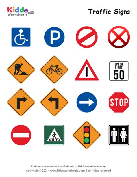 Traffic Signs Printables Free, Diy Road Signs, Traffic Signs Printables, Road Signs Printable, Australian Road Signs, Tense Chart, Traffic Sign Boards, Driving Signs, Road Safety Signs