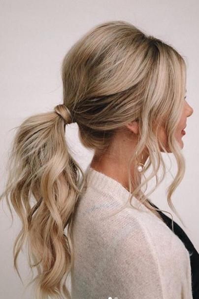 25 Easy Wedding Hairstyles for Guests That’ll Work for Every Dress Code #wedding #hairstyles #guests #dresscode #southernliving Wedding Pony Hairstyles, Bridesmaid Hairstyles Pony, Hairstyles For Weddings Guests, Wedding Hair Pony, Bridesmaid Pony, Wedding Hairstyles For Guests, Bridal Pony, Deb Hair, Bridesmaid Ponytail