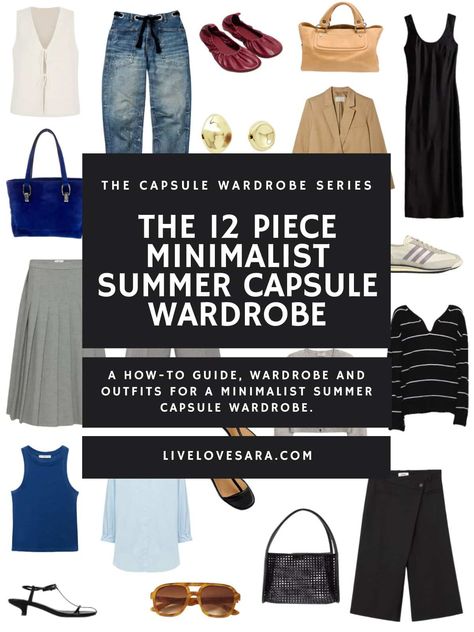 A 12 Piece Minimalist Summer Capsule Wardrobe 2024 - livelovesara Panama Cruise, Travel Capsule Wardrobe Summer, Minimalist Clothes, Minimalist Summer, Travel Capsule Wardrobe, Burgundy Jeans, Travel Capsule, Summer Capsule, Minimalist Capsule Wardrobe