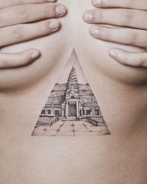 Angkor Wat temple from Cambodia. My hometown 🇰🇭 Ankor Watt Tattoos, Khmer Tattoo Cambodia, Cambodia Tattoo, Angkor Wat Tattoo, Tattoo Khmer, Cambodian Tattoo, Khmer Design, Khmer Tattoo, Body Tattoo Design