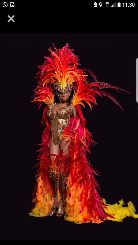 Phoenix Carnival Costume, Carribean Carnival Costumes, Caribbean Carnival Costumes, Phoenix Costume, Fire Costume, Carnival Dancers, Showgirl Costume, Carnival Fashion, King Costume