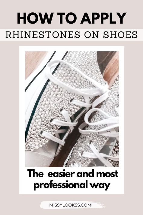 Why didn't I know this rhinestone wedding shoes existed before! Such good rhinestone DIY projects with swarovski crystals that will make my wedding sneakers looks amazing! I can now say this is one of my favorite rhinestone project ideas! If you are looking for beddazled ideas, definitely check this diy rhinestone shoes for a bling bride outfit! Diy Sparkle Sneakers, Diy Bling Air Force 1, Bedazzled White Sneakers, Diy Wedding Converse Brides, Diy Bling Sneakers, Blinged Out Shoes Sneakers, Embellished Sneakers Diy, How To Put Rhinestones On Shoes, Bejeweled Tennis Shoes