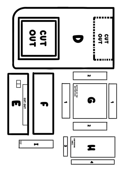 Kirby Gameboy, Phone Template, Hello Kitty Crafts, Homeschool Crafts, Paper Toys Template, Pinterest Diy Crafts, Easy Paper Crafts Diy, Papercraft Templates