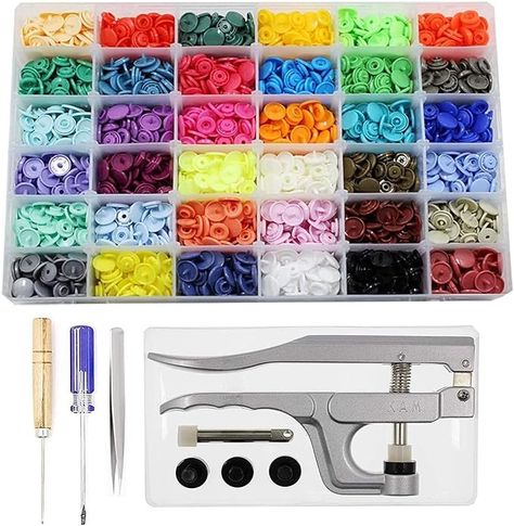 Amazon.com: 720 Sets KAM Snaps and Snap Pliers Set, BetterJonny Snaps Starter Fasteners Kit, 36-Colors, Size 20 T5 KAM Plastic Snap Fasteners Punch Poppers Closures No-Sew Buttons for Crafts Clothing Sewing Kam Snaps, Rod Set, Free Sewing Patterns, Snap Fasteners, Clothes Crafts, Amazon Art, Sewing Patterns Free, Free Sewing, Sewing Stores