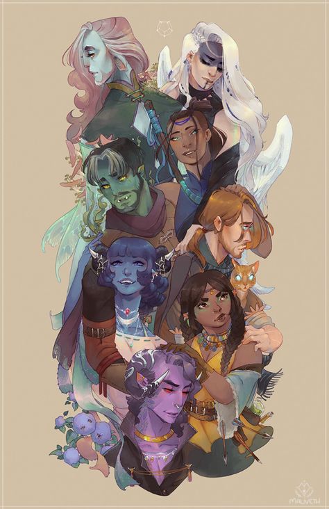 Mali's Art Blog on Tumblr The Mighty Nein, Border Art, Critical Role Campaign 2, Critical Role Characters, Dungeons And Dragons Art, Nerd Herd, Mighty Nein, Vox Machina, Critical Role Fan Art