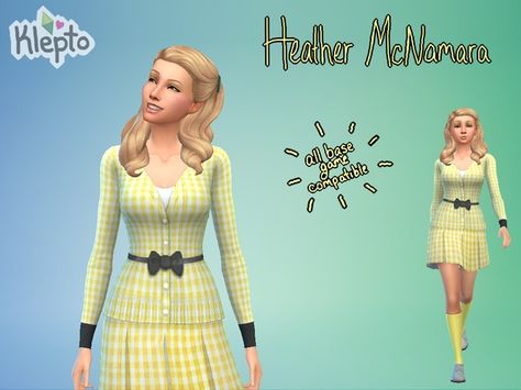 Heathers Veronica, Heather Mcnamara, The Heathers, Heather Duke, Heather Chandler, Reggie Bush, Elphaba And Glinda, The Sims 4 Skin, Heathers The Musical