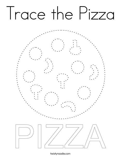 Trace the Pizza Coloring Page - Twisty Noodle Food Tracing Worksheets, Pizza Worksheets For Preschool, Pizza Crafts For Preschool, Pizza Activities For Preschool, Pizza Worksheet, Literacy Worksheets Preschool, Pizza Coloring Page, Fun Lesson Plans, Tracing Worksheets Free